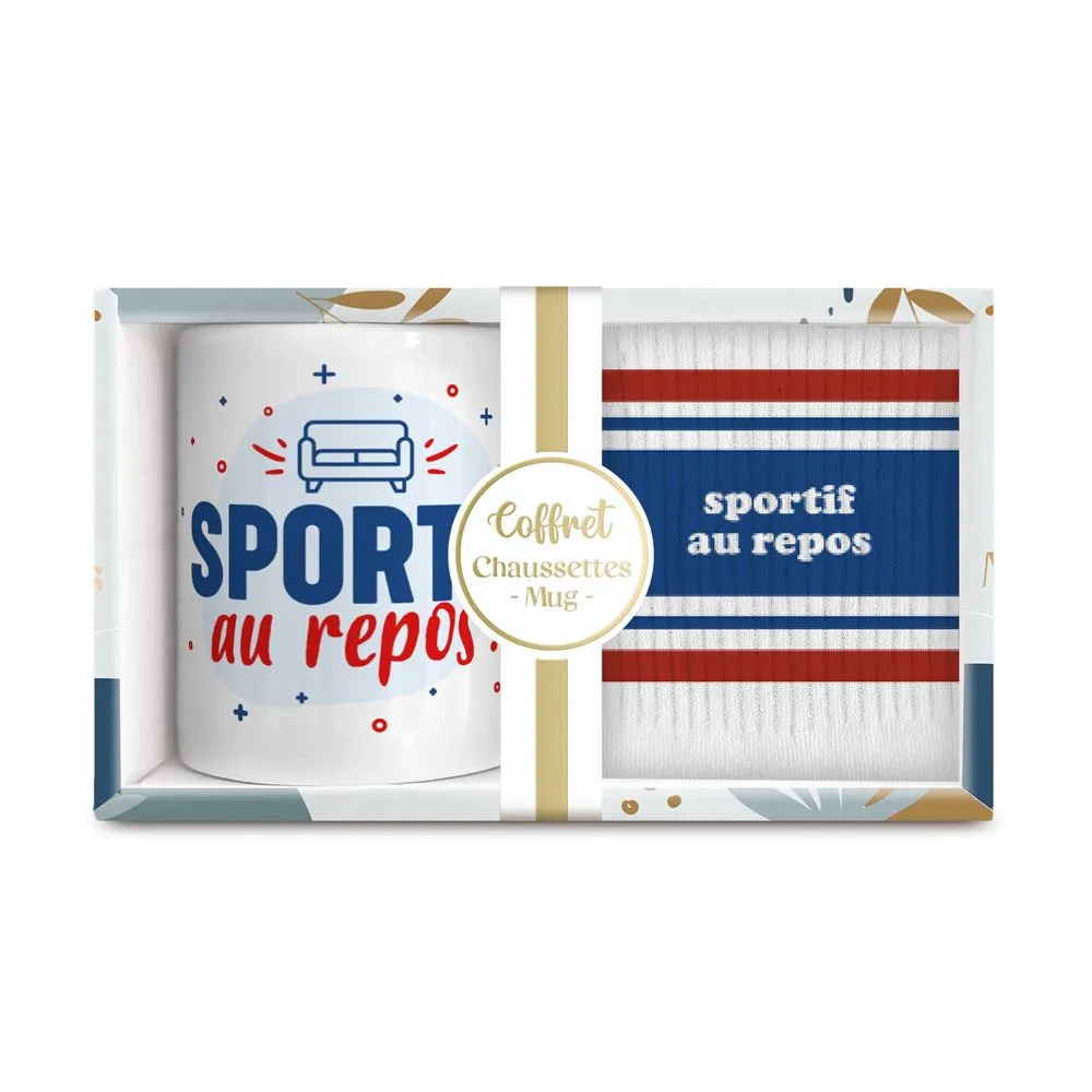 [STC-CD10364V08] Coffret Mug Chaussettes Sportif Au Repos