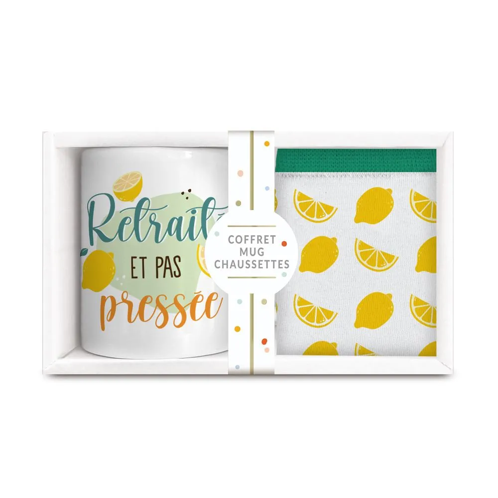 Coffret Mug Chaussettes Retraite Femme