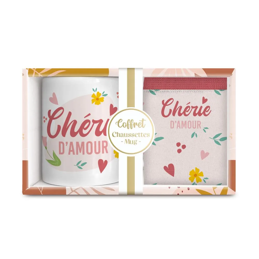 [STC-CD9198V03] Coffret Mug/Chaussettes Cherie D Amour