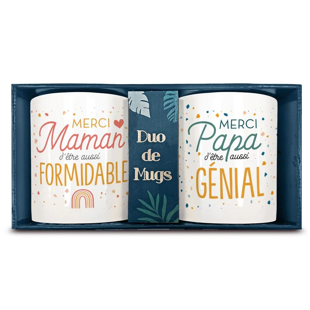 [STC-CD9342] Coffret Duo Mugs Maman Papa Genial