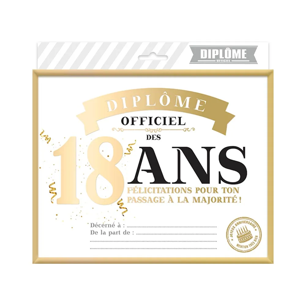 [STC-CD6476_02] Cadre Diplome 18 Ans