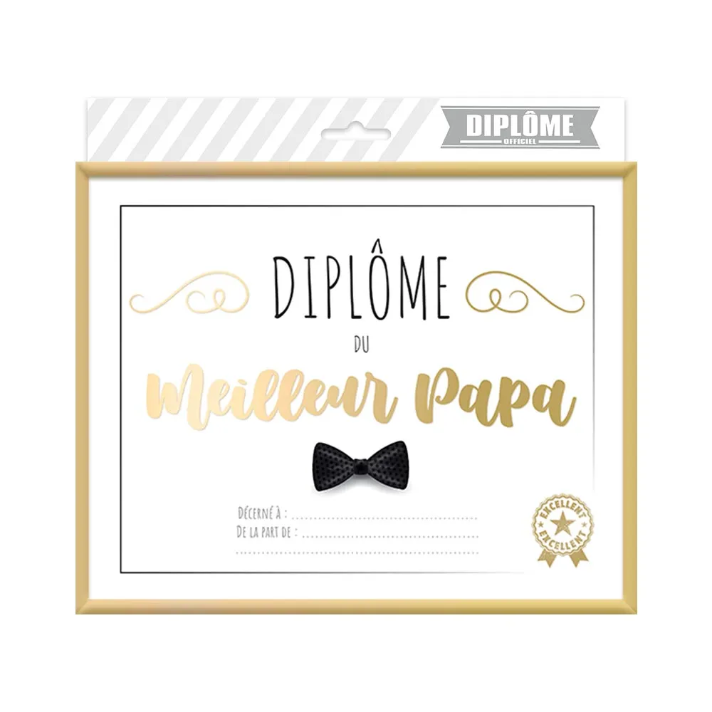 [STC-CD6476_09] Cadre Diplome Meilleur Papa