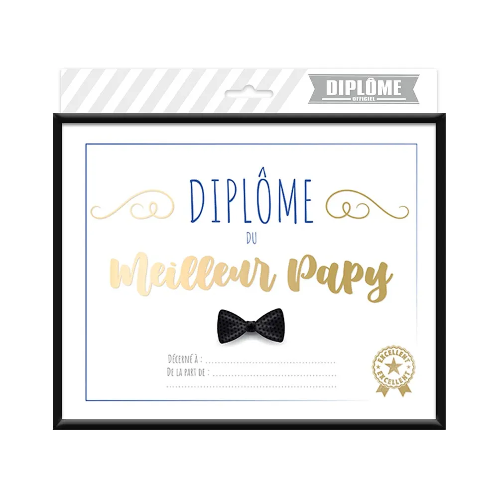 [STC-CD6476_11] Cadre Diplome Meilleur Papy