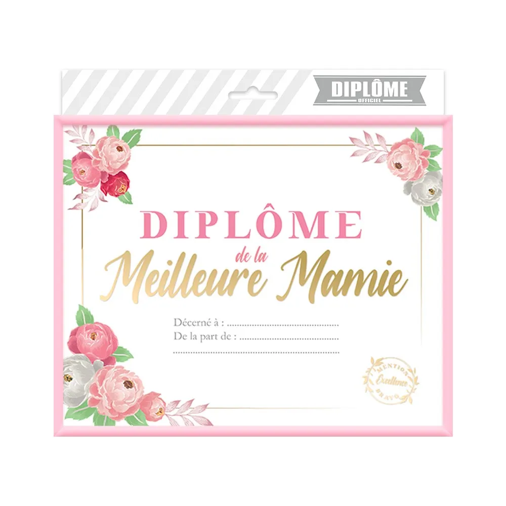 [STC-CD6476_12] Cadre Diplome Meilleure Mamie