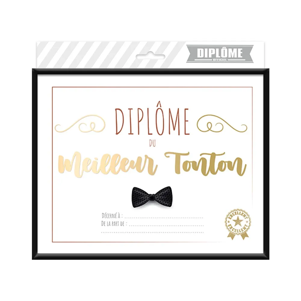 [STC-CD6476_15] Cadre Diplome Meilleur Tonton
