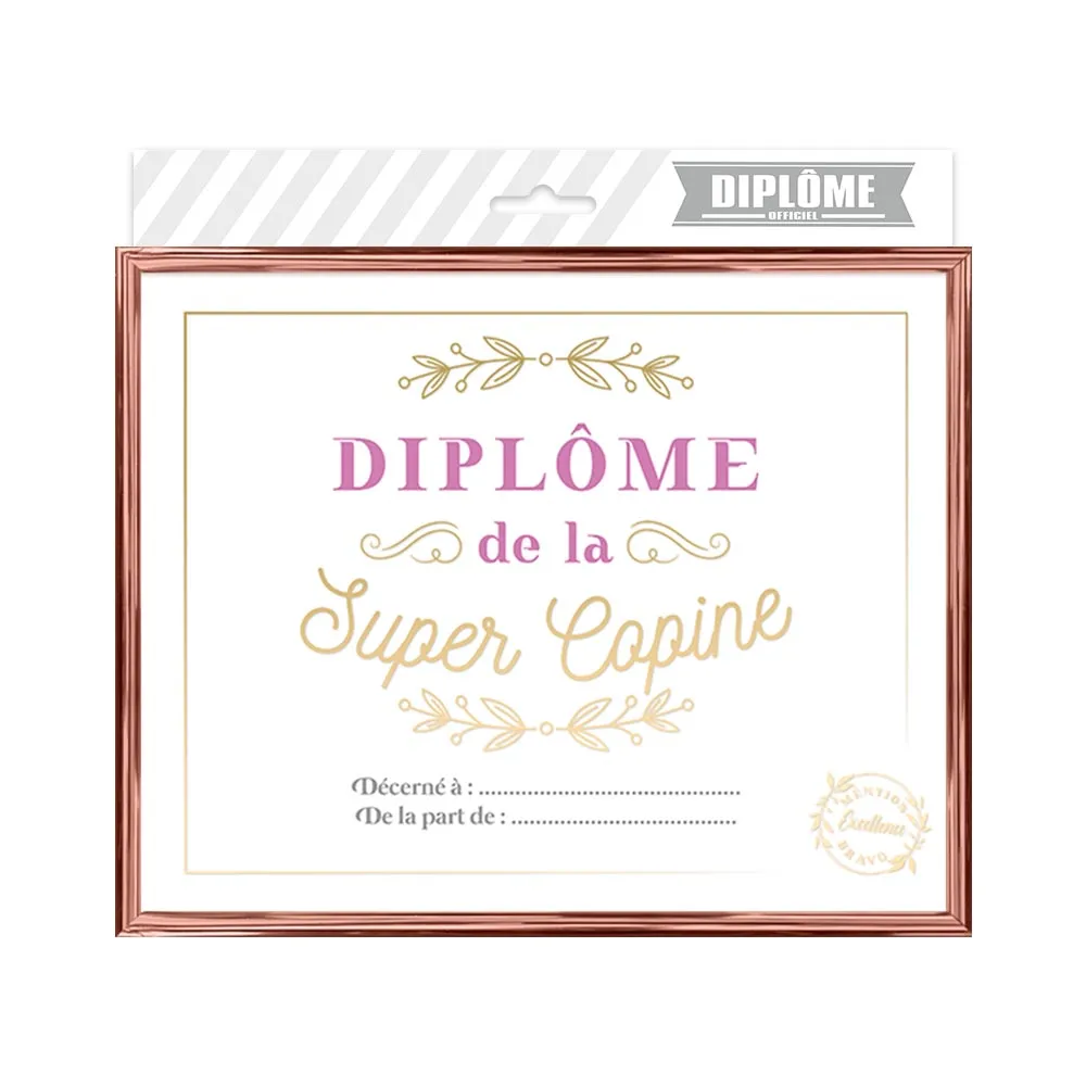 [STC-CD6476_18] Cadre Diplome Super Copine
