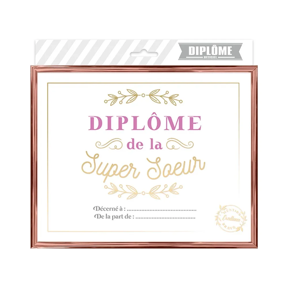 [STC-CD6476_20] Cadre Diplome Super Soeur