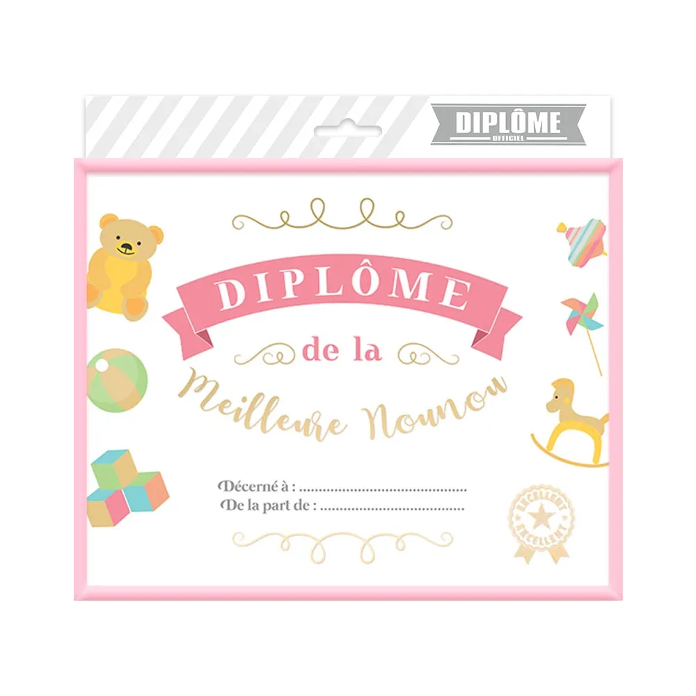 Cadre Diplome Meilleure Nounou