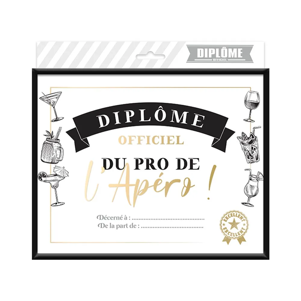 [STC-CD6476_25] Cadre Diplome Pro De L Apero