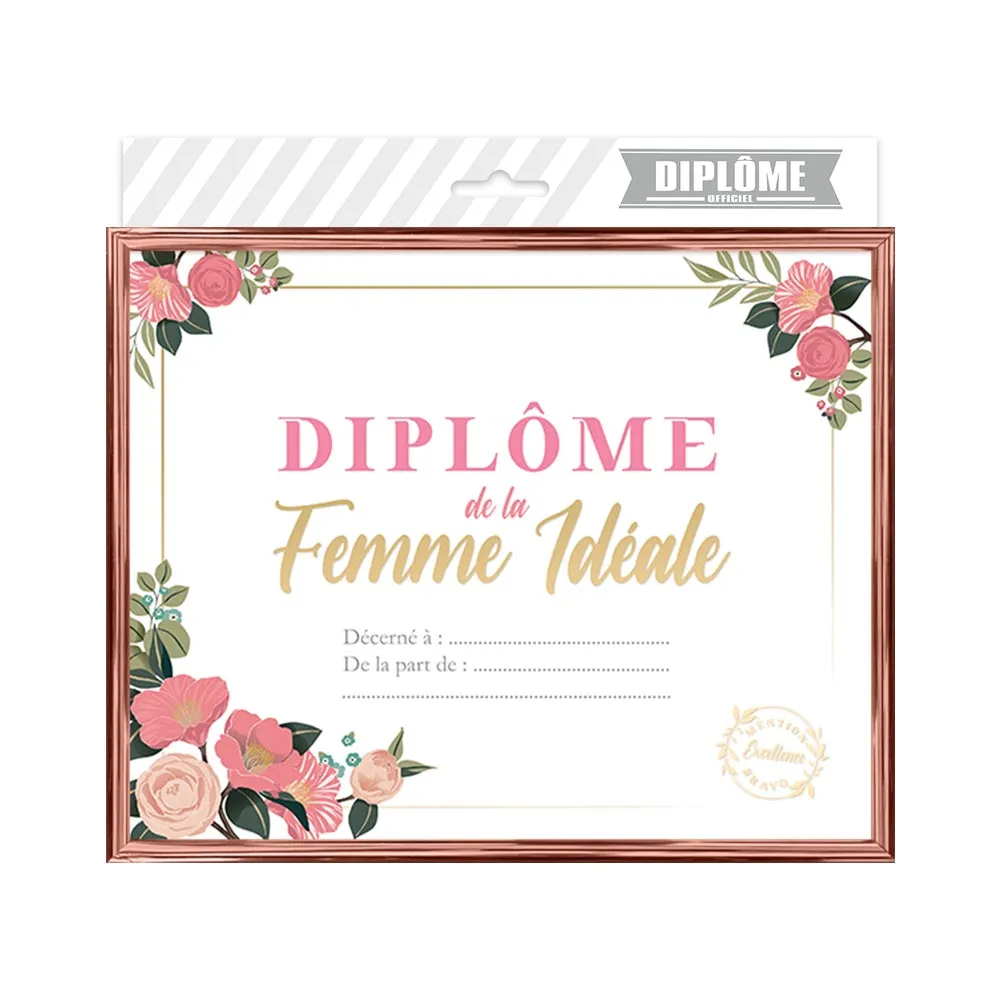 [STC-CD6476_26] Cadre Diplome Femme Ideale