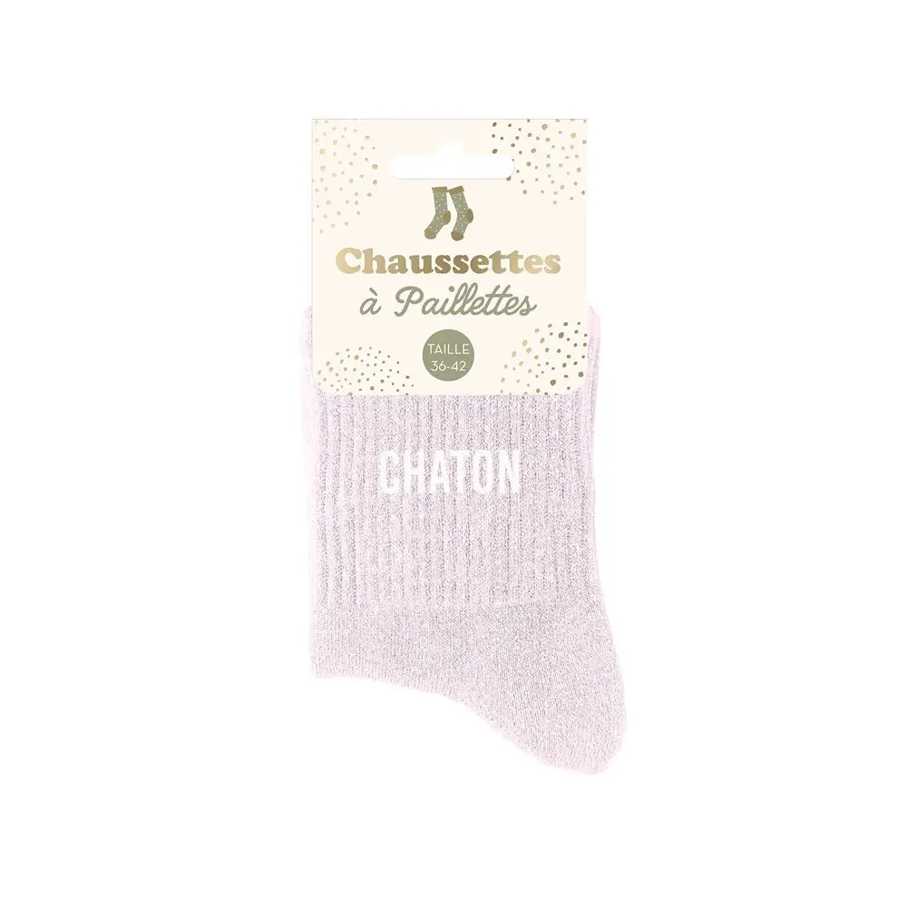 [STC-CD9424V04] Chaussettes Paillettes Chaton