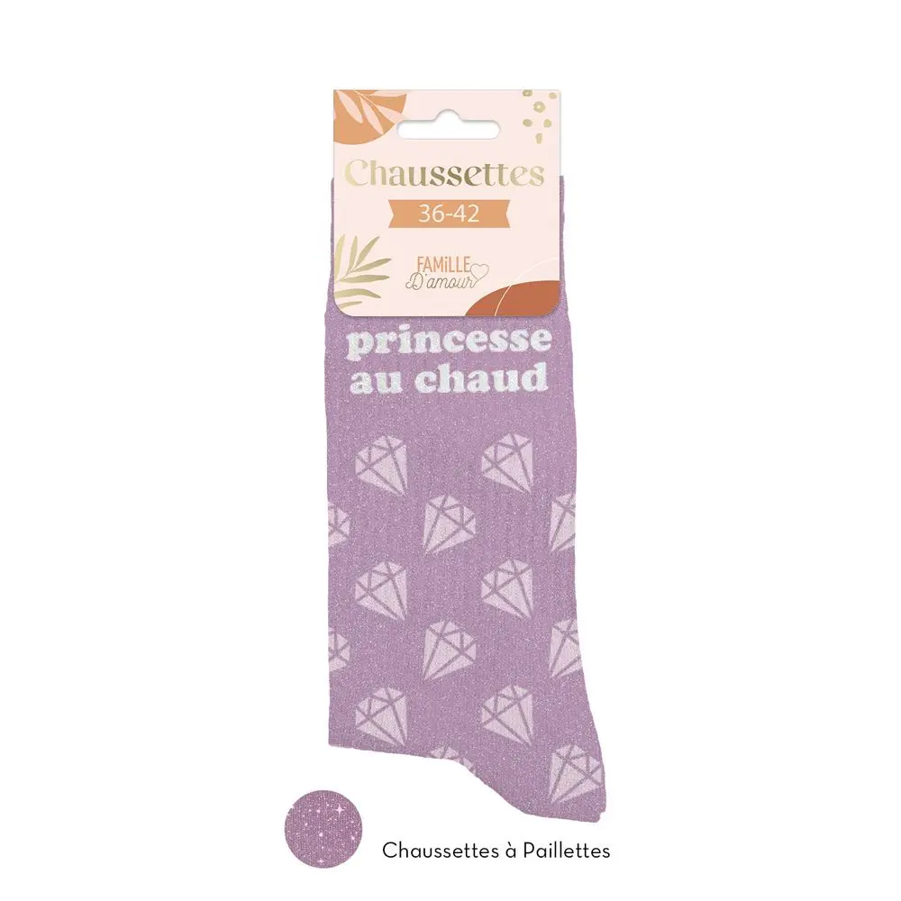 [STC-CD5297B_10] Chaussettes Paillettes Princesse Au Chaud