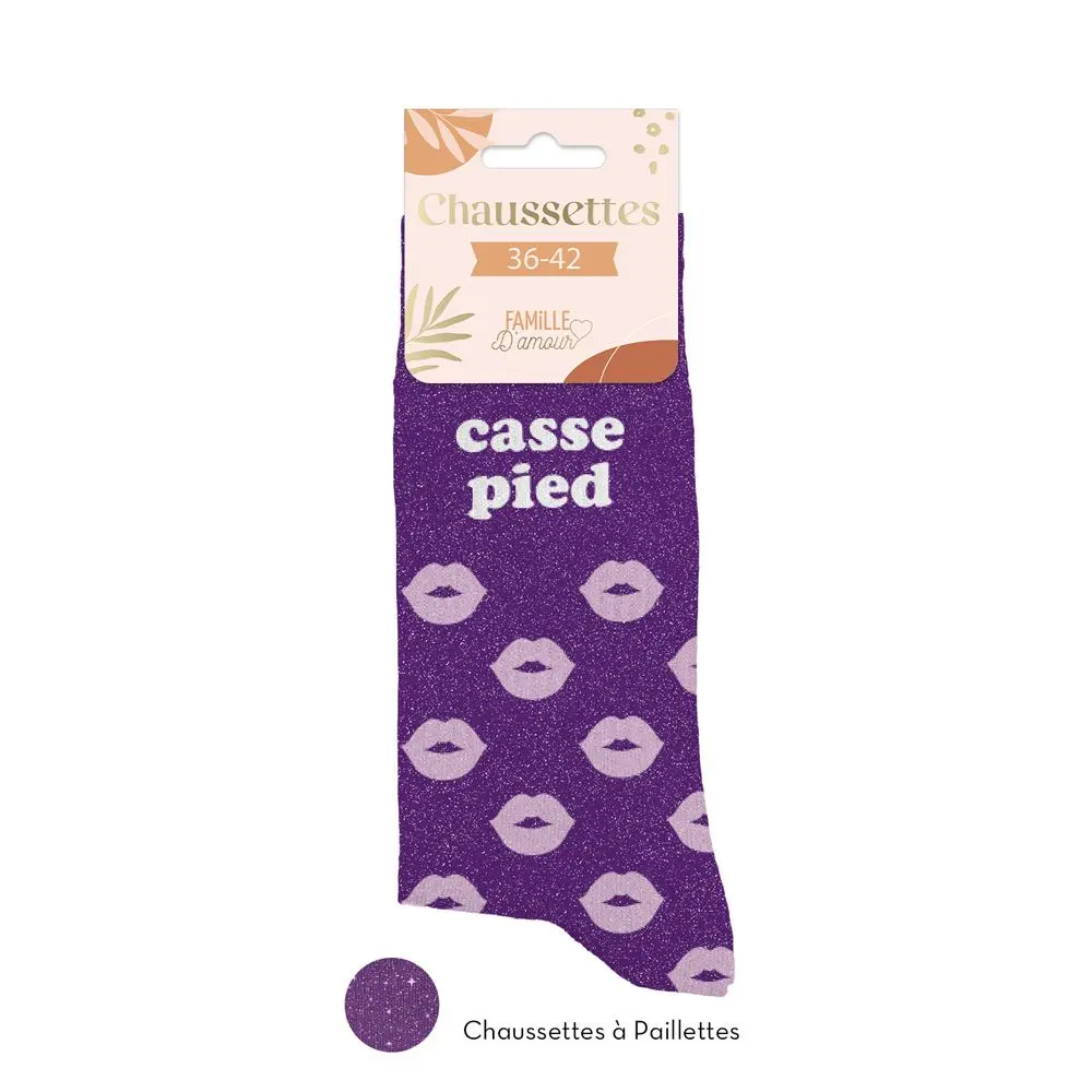 [STC-CD5297B_08] Chaussettes Paillettes Casse Pied
