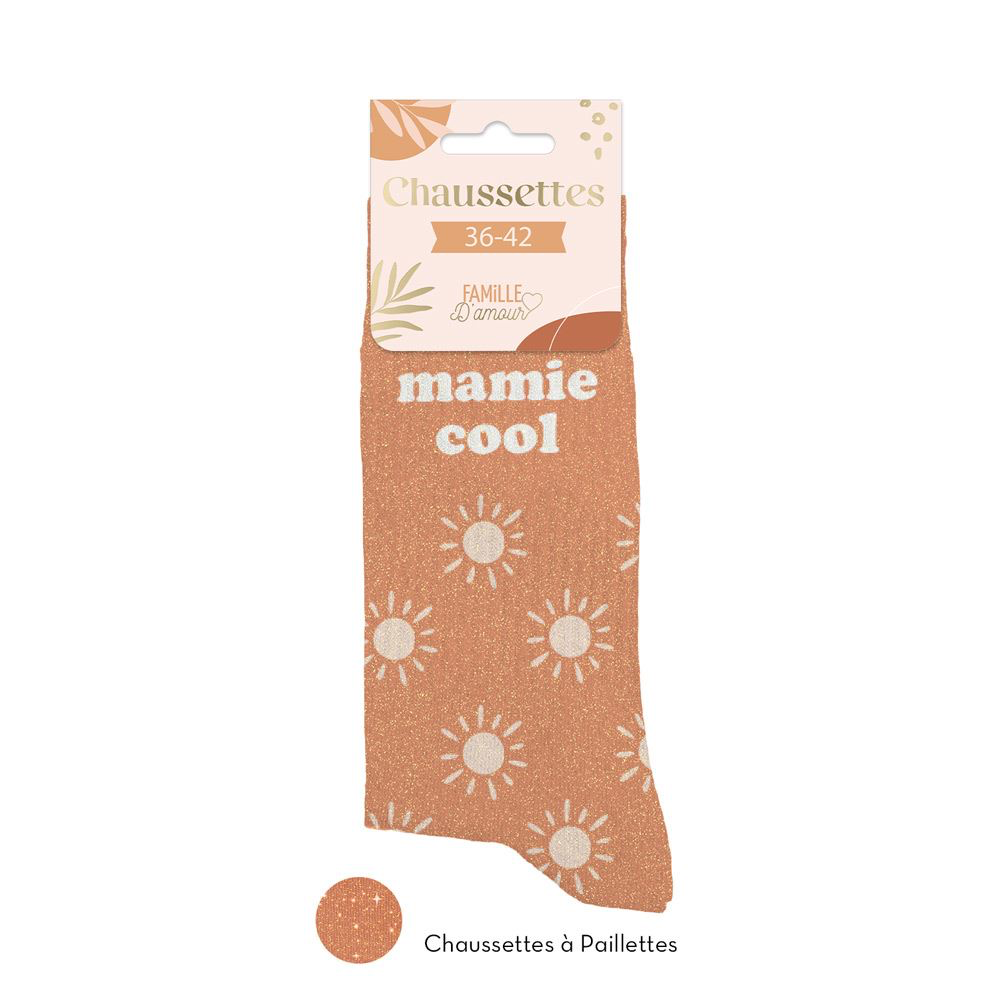 [STC-CD5297B_02] Chaussettes Paillettes Mamie Cool