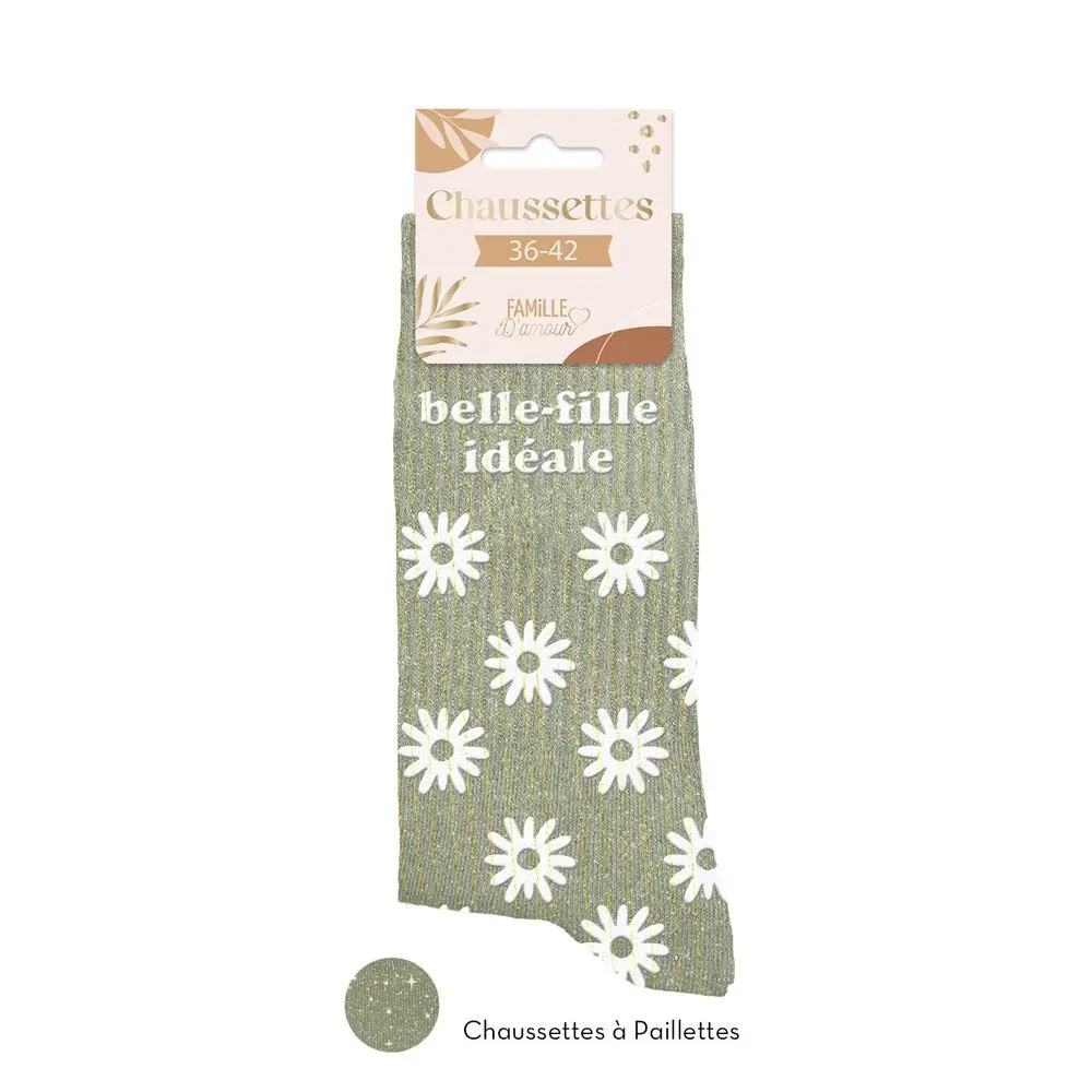 [STC-CD5297B_26] Chaussettes Paillettes Belle Fille Ideale