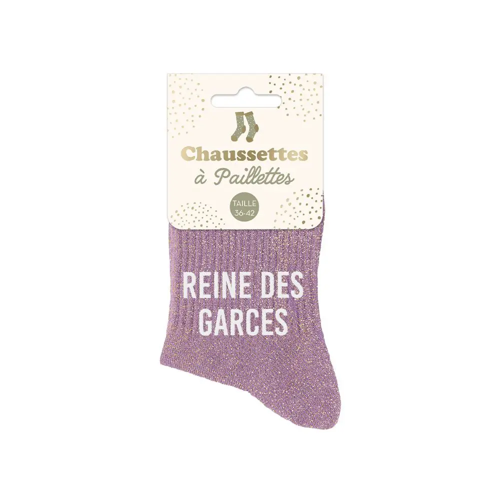 [STC-CD10017V06] Chaussettes Courtes Paillettes Reine Des Garces