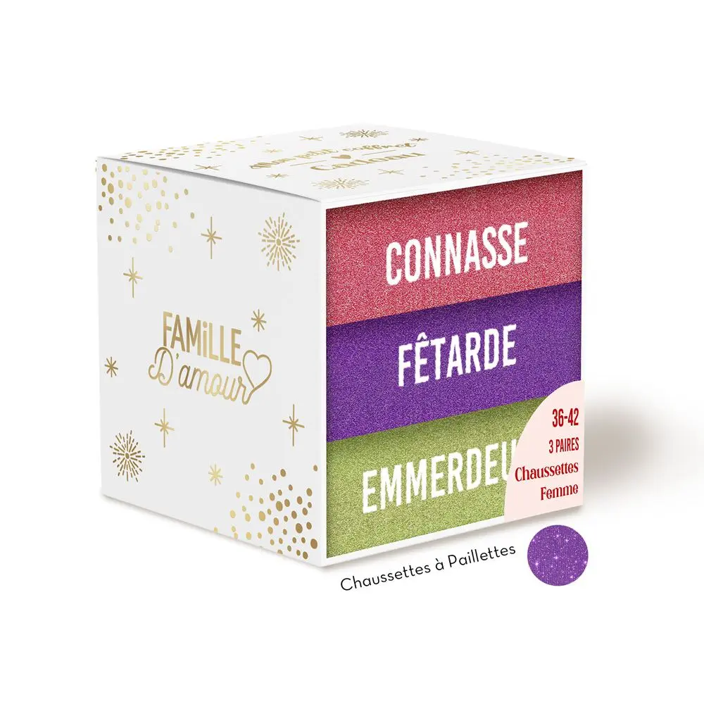Coffret Trio Chaus. Paillettes Connasse