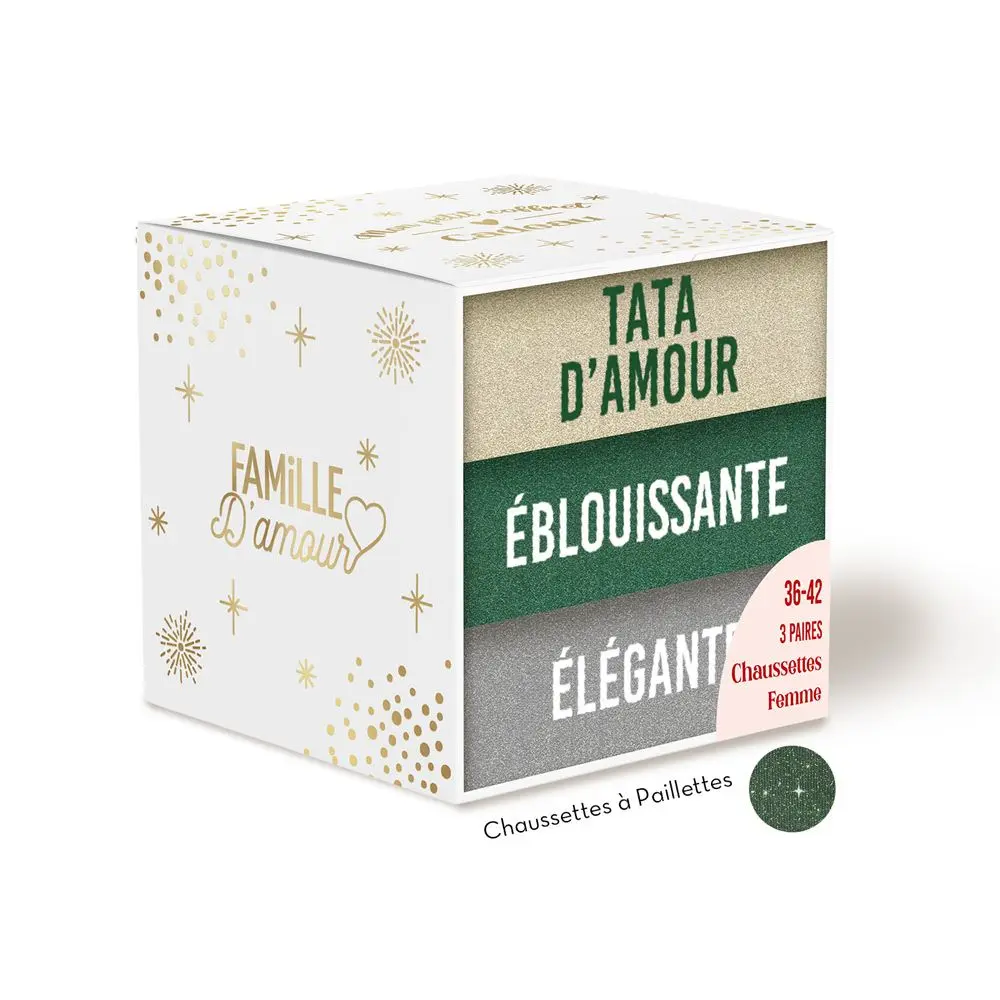 Coffret Trio Chaussettes Paillettes Tata Damour