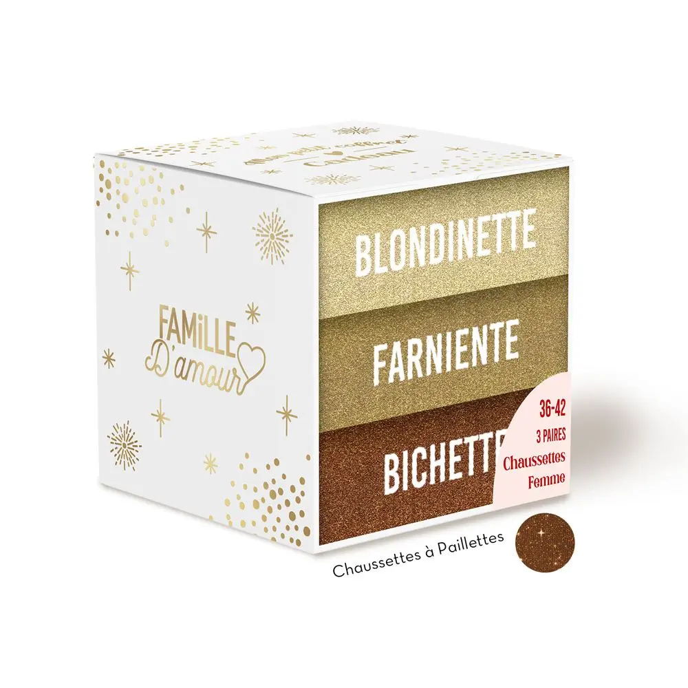 [STC-CD10058V04] Coffret Trio Chaussettes Paillettes Blondinette