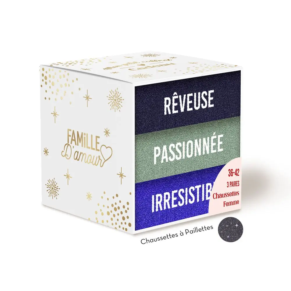 [STC-CD10058V10] Coffret Trio Chaussettes Paillettes Reveuse