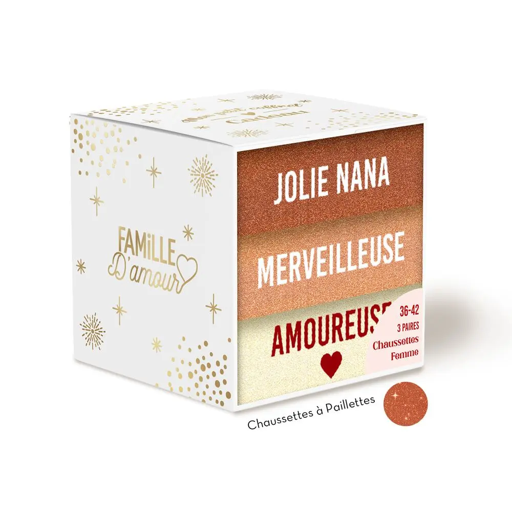 [STC-CD10058V12] Coffret Trio Chaussettes Paillettes Jolie Nana