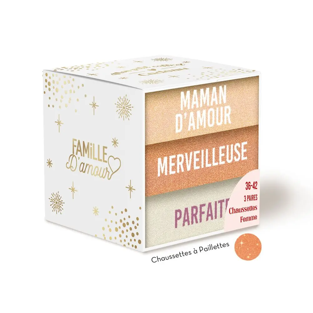 [STC-CD10058V13] Coffret Trio Chaussettes Paillettes Maman Damour