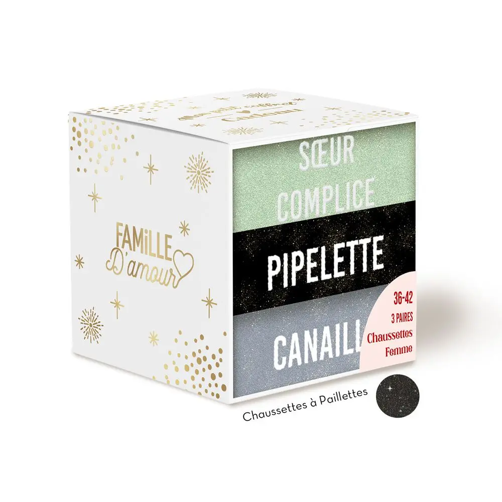 [STC-CD10058V16] Coffret Trio Chaussettes Paillettes Soeur Complice