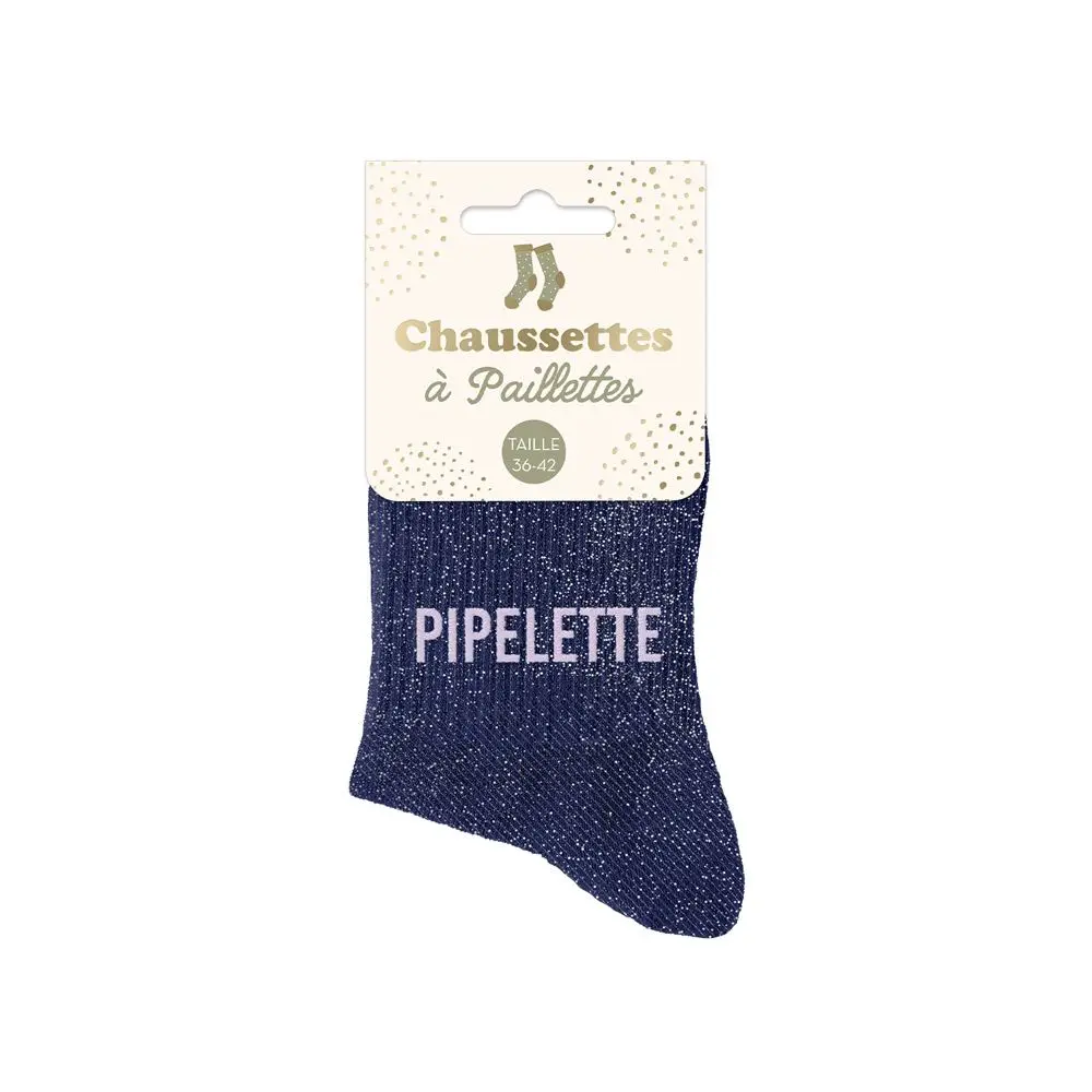 [STC-CD10017V11] Chaussettes Paillettes Pipelette Bleu