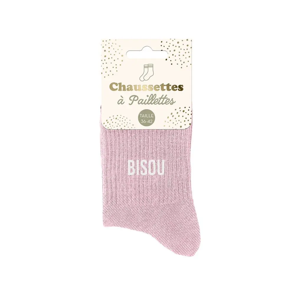 [STC-CD8425V23] Chaussettes Paillettes Bisou