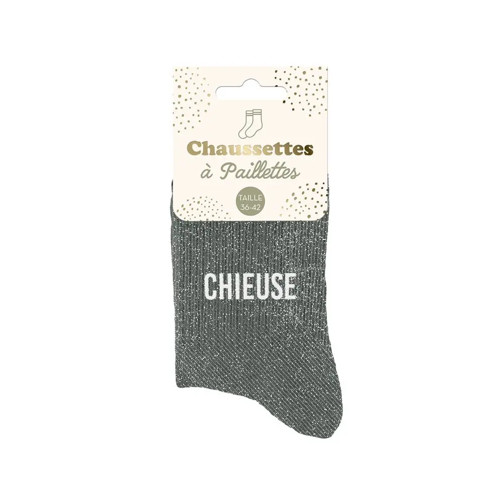 [STC-CD8425V33] Chaussettes Paillettes Chieuse