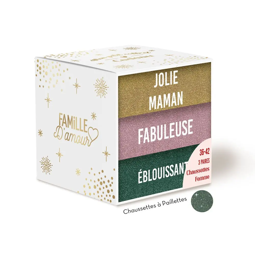 [STC-CD10058V34] Coffret Trio Chaussettes Paillettes Geniale