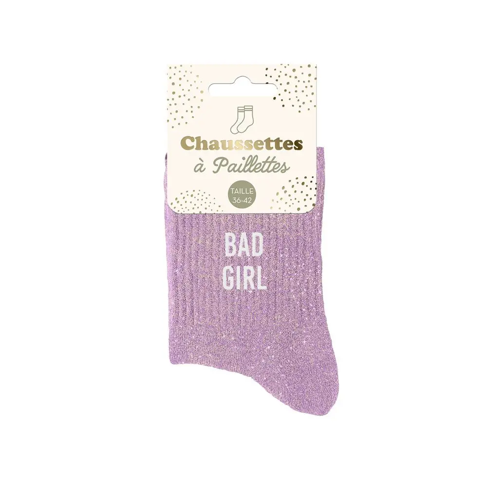 [STC-CD8425V50] Chaussettes Paillettes Bad Girl