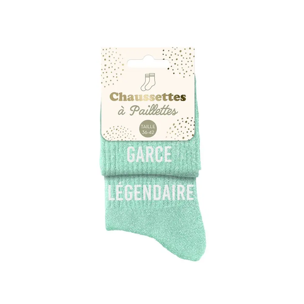 [STC-CD10167V27] Chaussettes Paillettes Duo Garce Legendaire