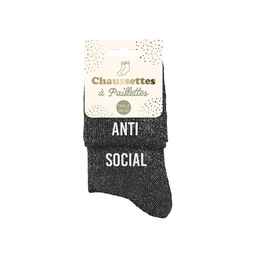 [STC-CD10167V31] Chaussettes Paillettes Duo Anti Social
