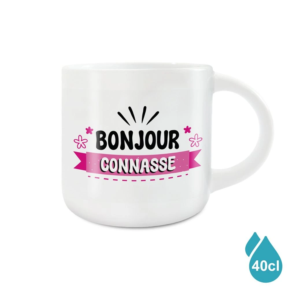 [STC-CD10128V25] Grand Mug Bonjour Connasse