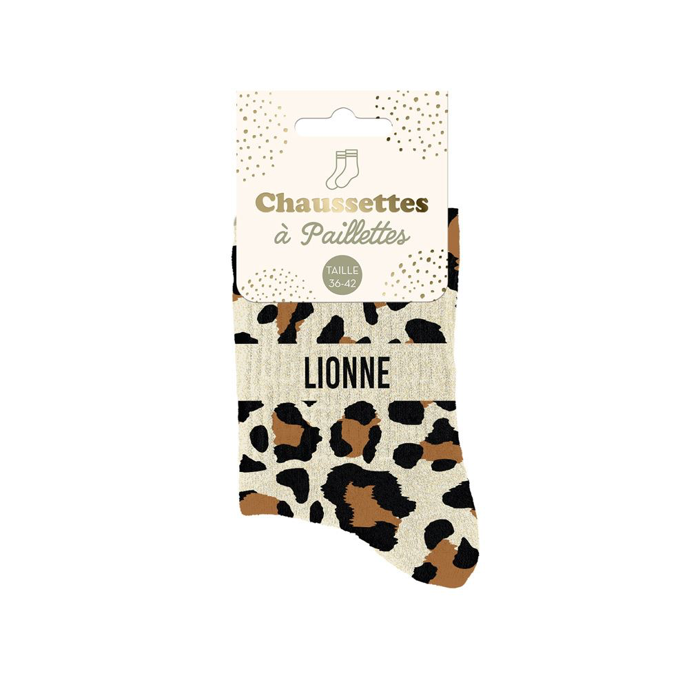 [STC-CD10254V03] Chaussettes Paillettes Lionne