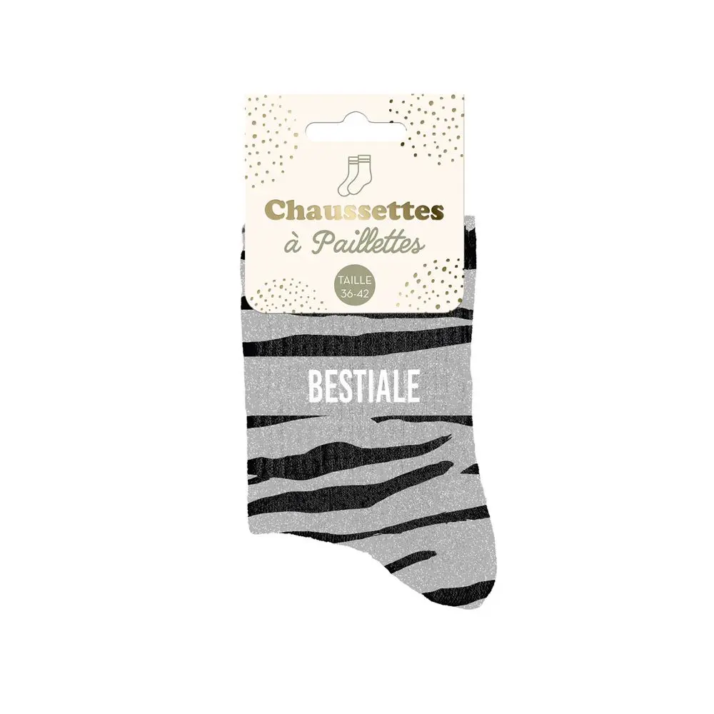 [STC-CD10254V08] Chaussettes Paillettes Bestiale