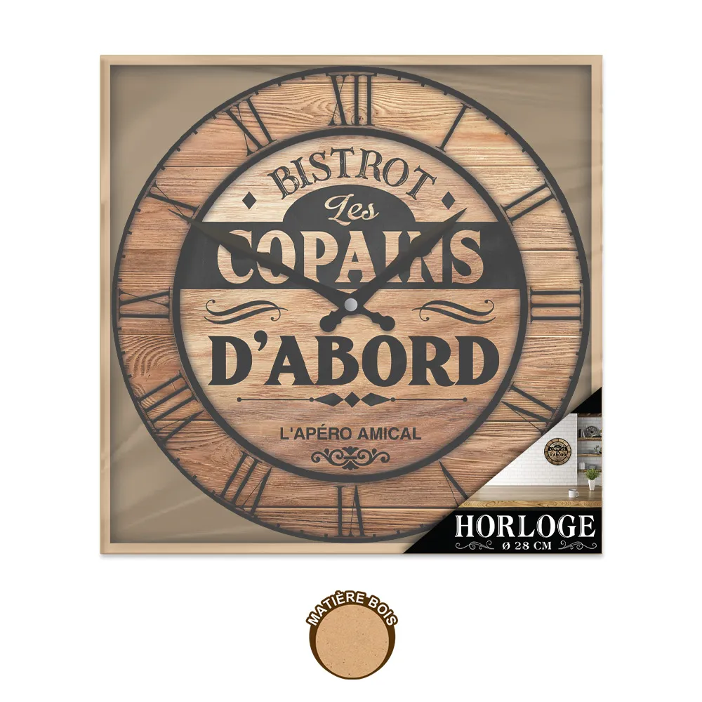 Horloge Ronde "Les Copains D Abord"