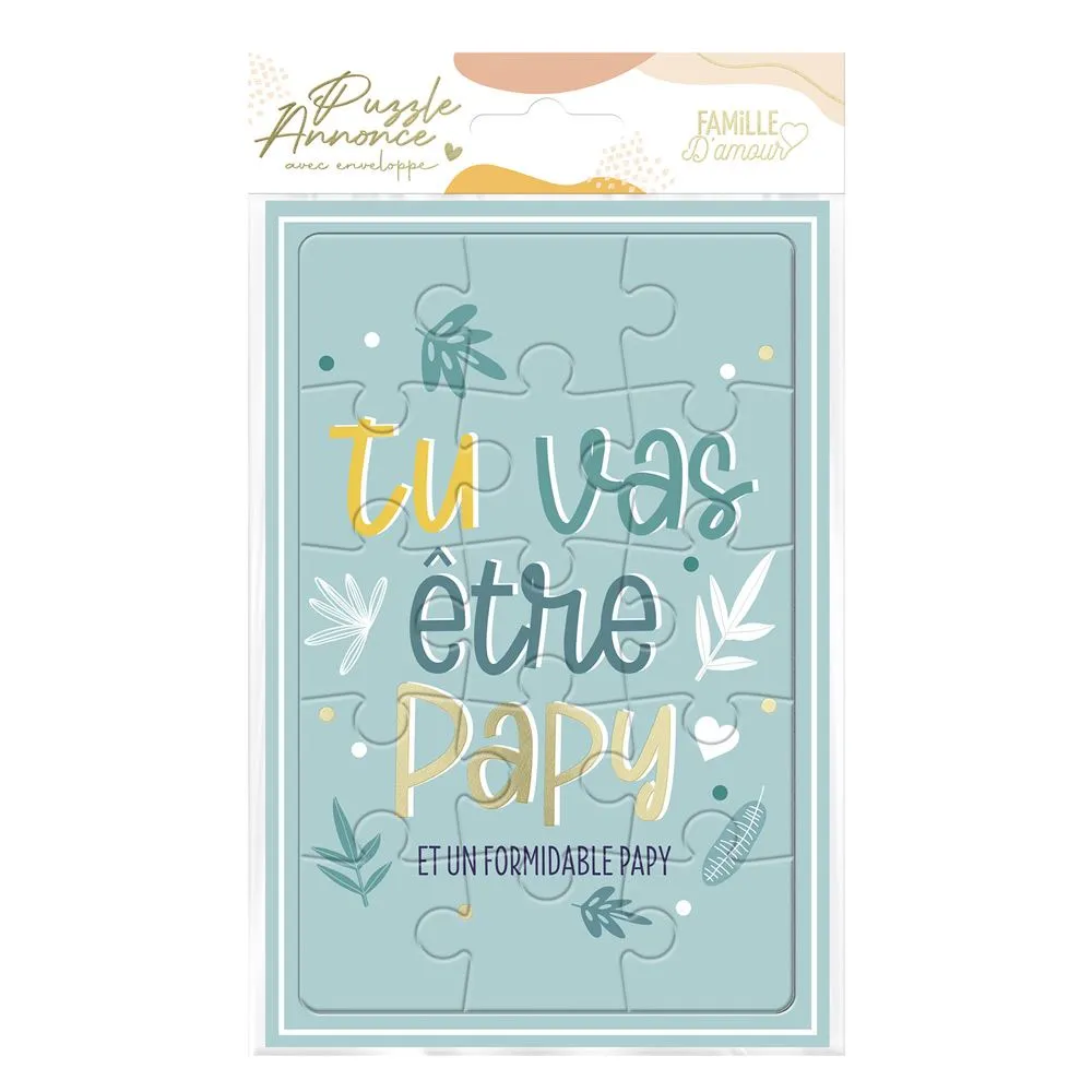 [STC-CD7924V01] Carte Puzzle Annonce "Etre Papy"