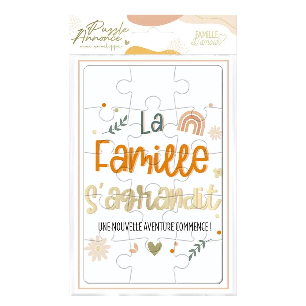 Carte Puzzle Annonce "La Famille"