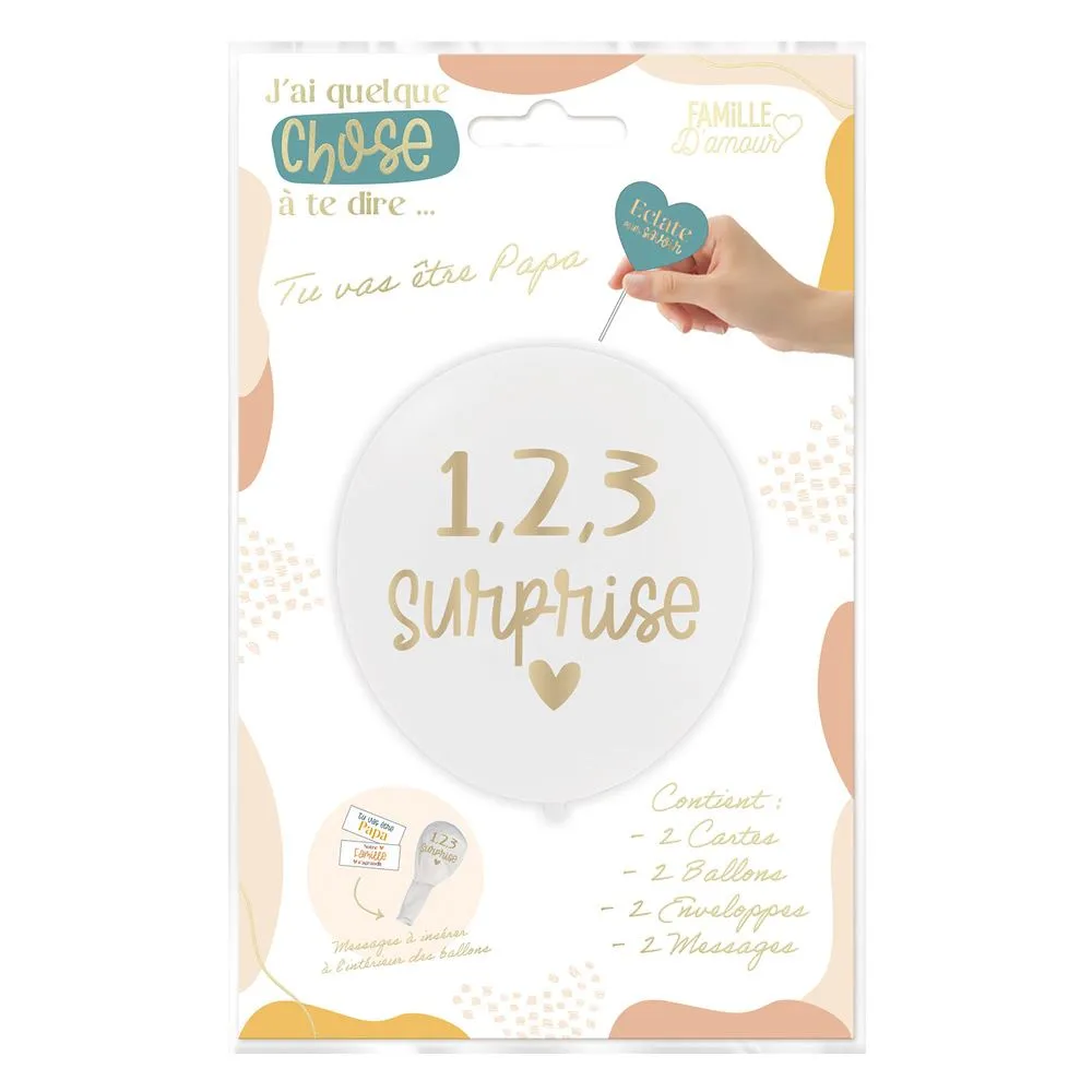 [STC-CD7927V02] Carte Ballon Annonce "Papa/Famille"