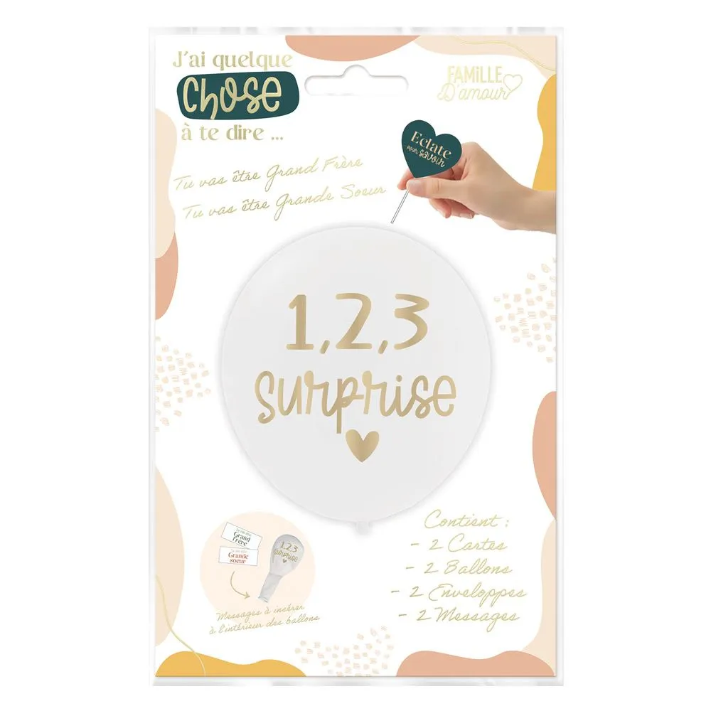 Carte Ballon Annonce "Frere/Soeur"