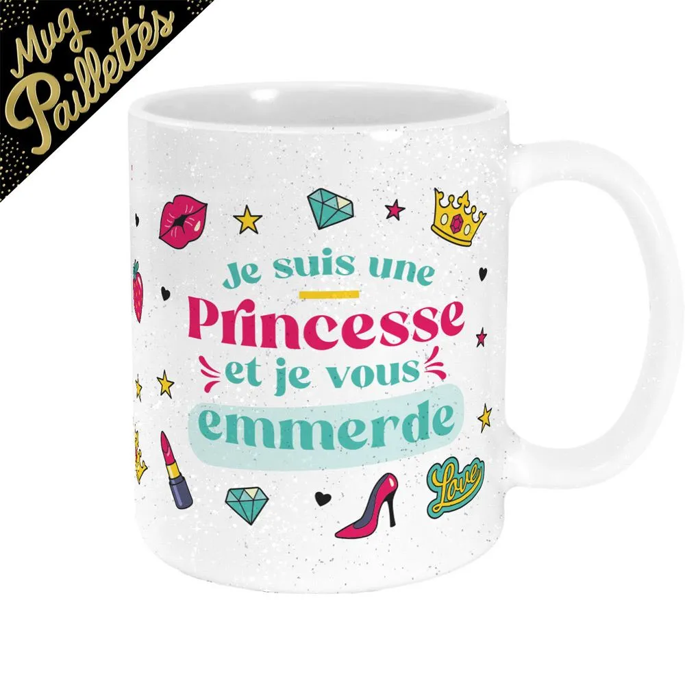 [STC-CD10315V04] Mug A Paillettes Princesse