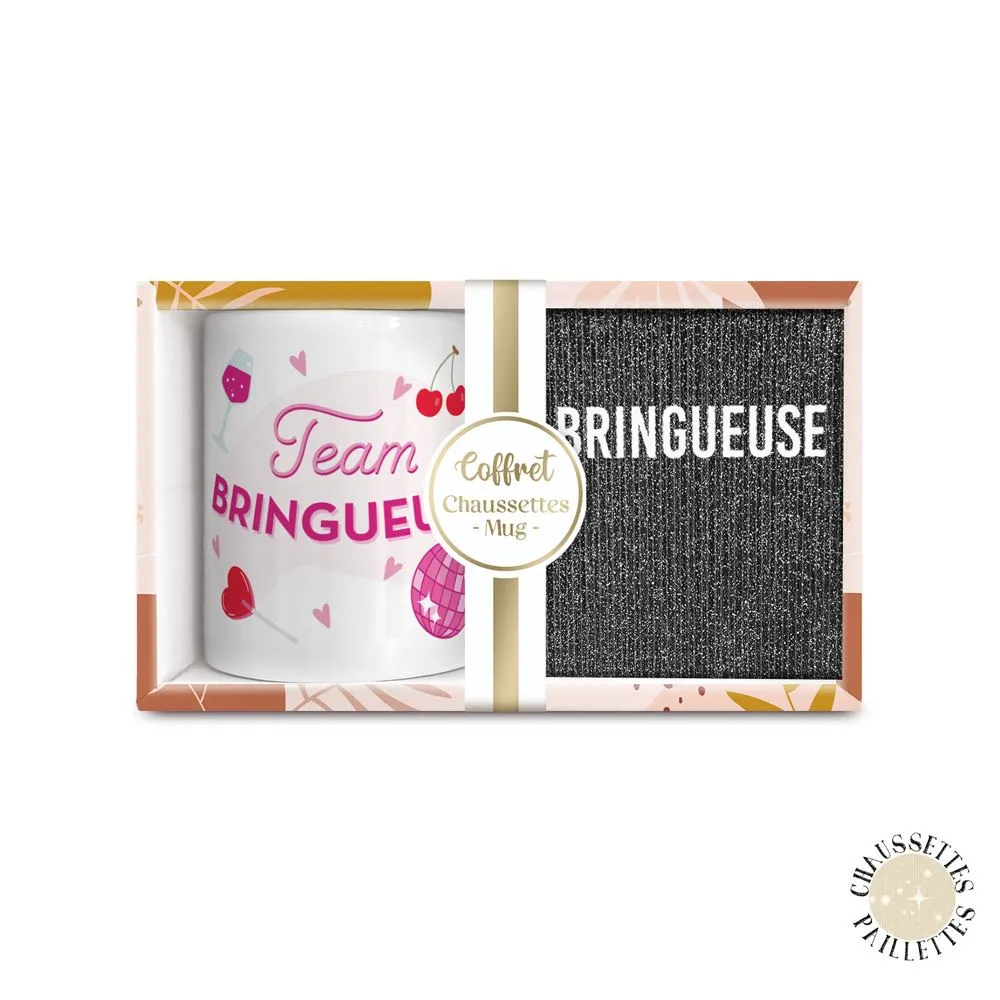 [STC-CD8672V18] Coffret Mug Chaussettes Paillettes Bringueuse