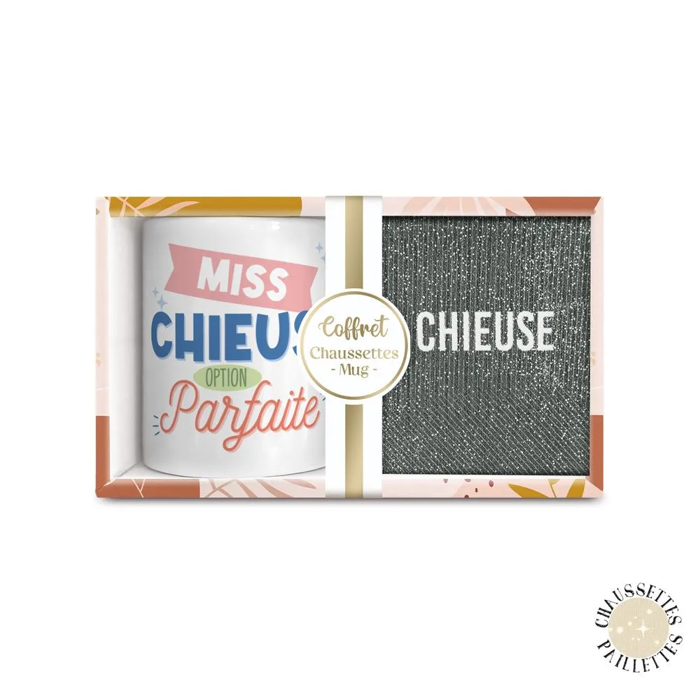 Coffret Mug Chaussettes Paillettes Chieuse