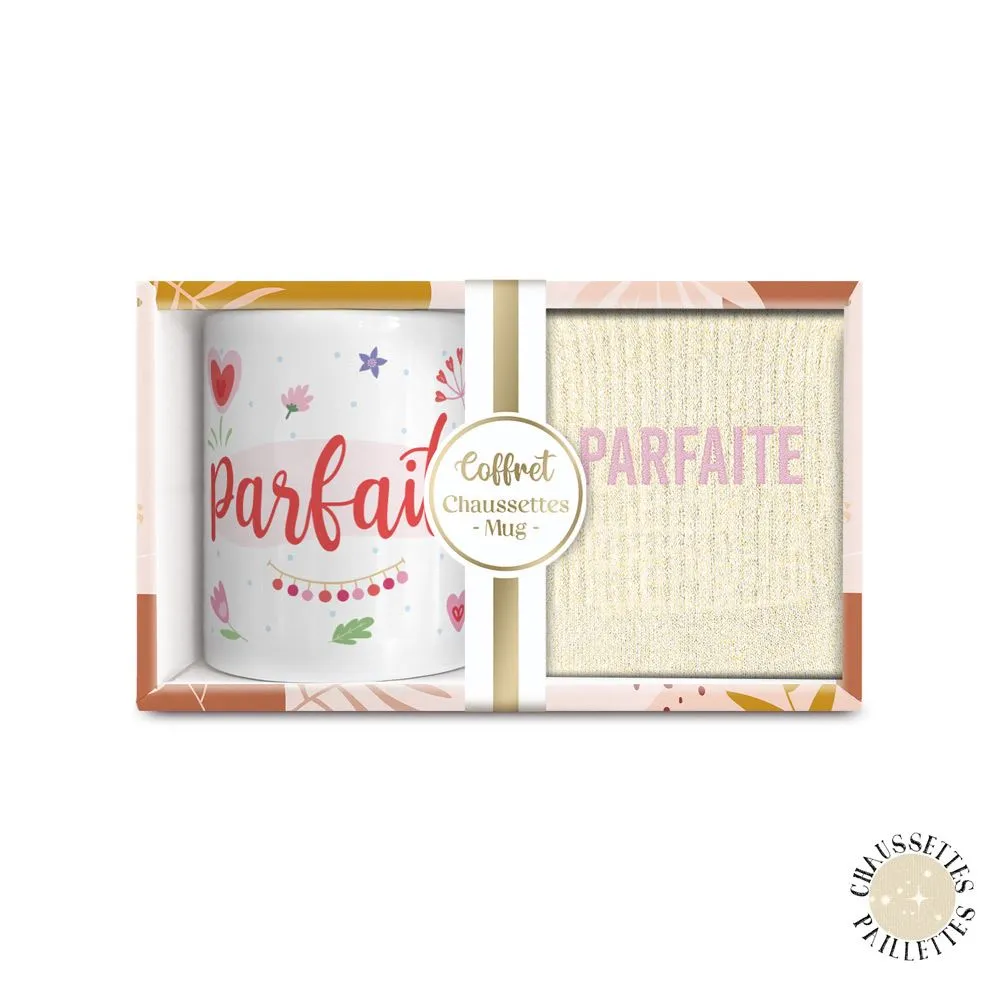 [STC-CD8672V24] Coffret Mug Chaussettes Paillettes Parfaite