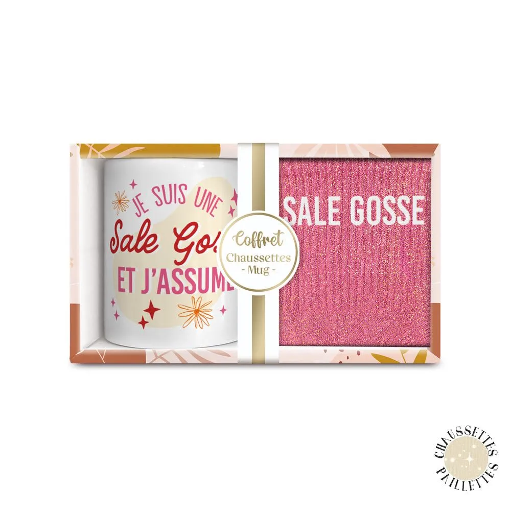 [STC-CD8672V31] Coffret Mug Chaussettes Paillettes Sale Gosse