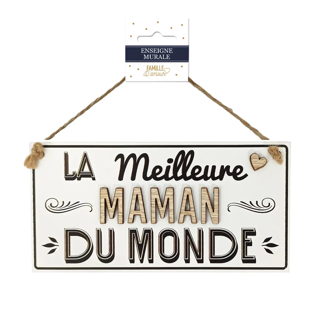 Plaque Bois "Meilleure Maman"