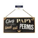 Plaque Bois "Papy Tout Est Permis"