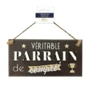 Plaque Bois "Parrain De Compet"